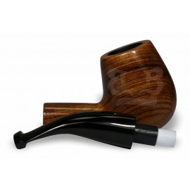 Cachimbo Bertoldi Premium Natural Curvo 9mm Peça Única